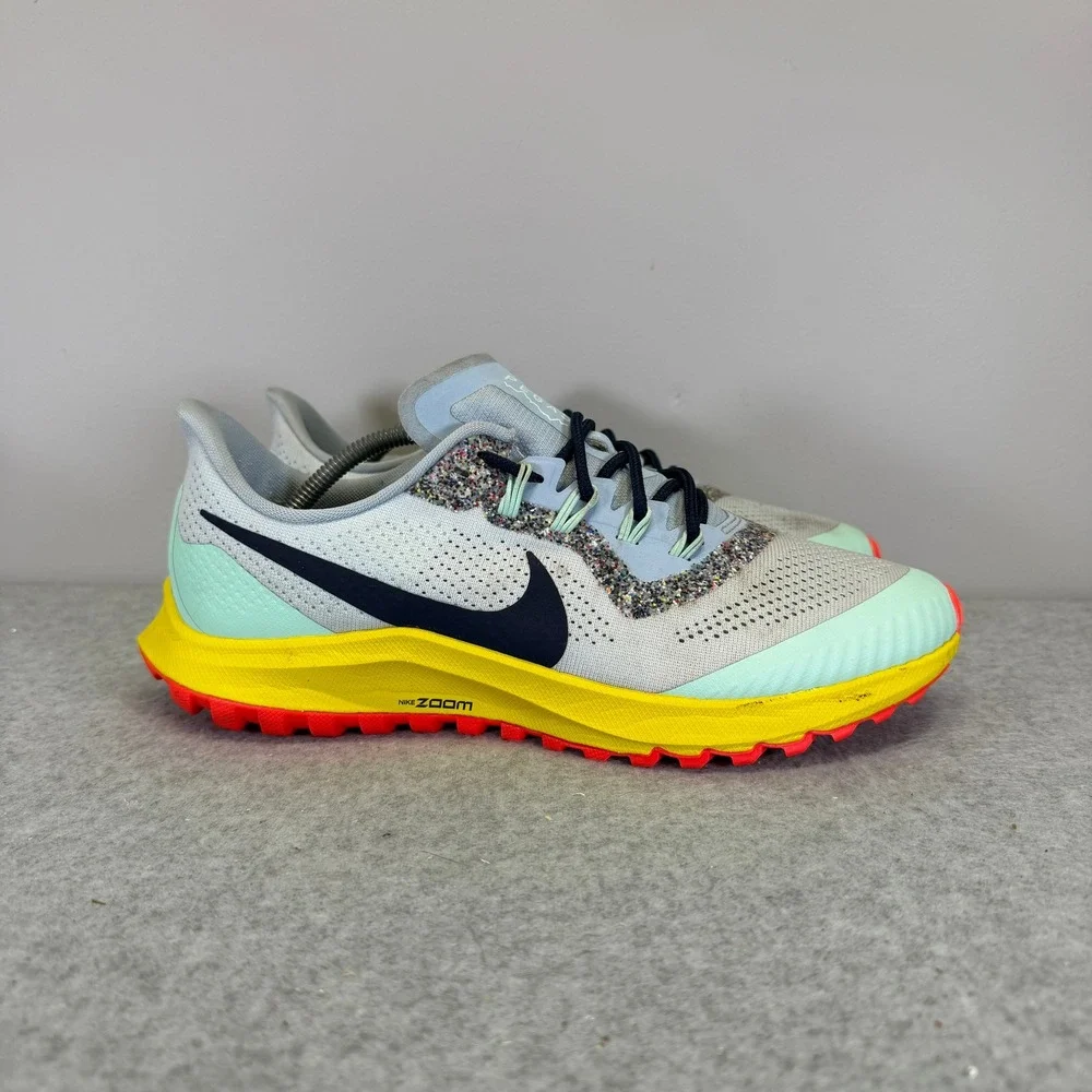Nike Air Zoom Pegasus 36 Trail Womens Shoes Size 9.5 Mint Blue Yellow AR5676-401